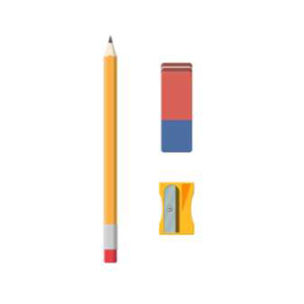 Pencil, Eraser, Sharpener